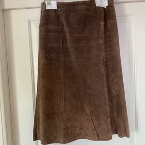 Suede Brown John Carlisle Midi Skirt